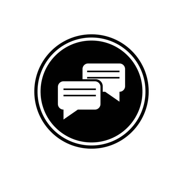 Icono Glifo Redondo Mensajería Vector Chat Icono Aislado Sobre Fondo — Vector de stock