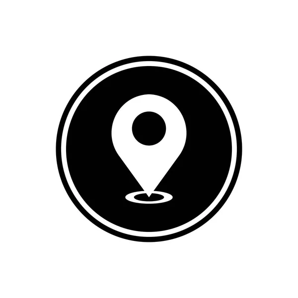 Ortsmarke Rundes Glyphen Symbol Gps Zeigermarke Isoliert Auf Weißem Hintergrund — Stockvektor
