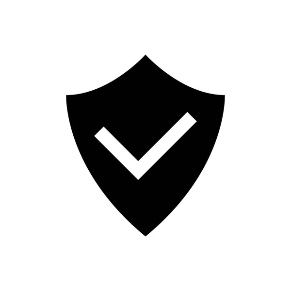 Escudo Marca Verificación Icono Glifo — Archivo Imágenes Vectoriales