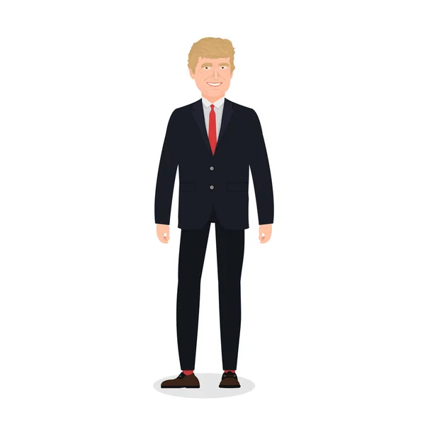 Diciembre 2018 Donald Trump Carácter Ilustración Vectorial Sobre Fondo Blanco — Vector de stock