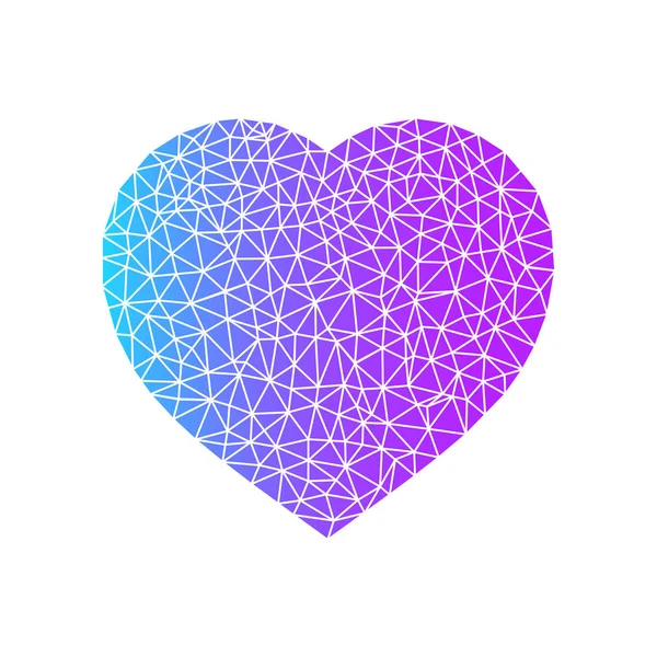 Абстрактный Символ Сердца Синий Фиолетовый Цвета Символ Градиента Сердца Выделенный — стоковый вектор