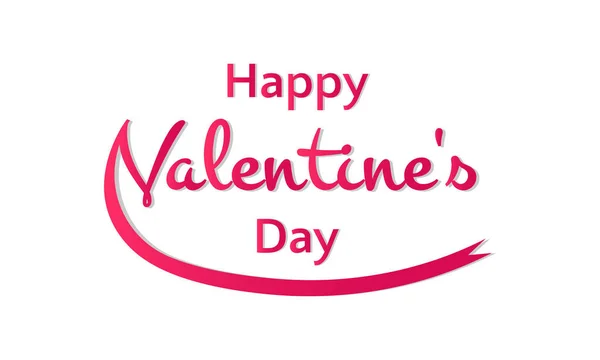Щасливий День Святого Валентина Слова Стрічкою Білому Фоні Святковим Банером — стоковий вектор