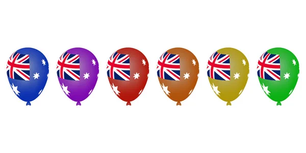 Palloncini Elio Multicolore Festa Dell Australian Day — Vettoriale Stock
