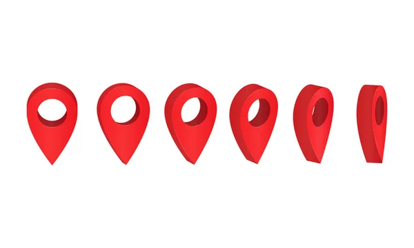 Zeigermarkierung Auf Dem Isometrischen Symbol Der Karte Karte Navigation Pins — Stockvektor