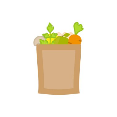 Kağıt paket yemek düz vektör simgesi olan