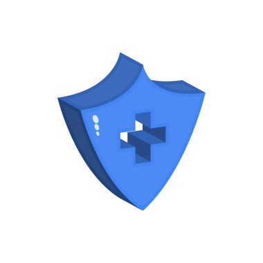 Koruma kalkanı düz simgesi, sağlık sembolü, tıbbi vektör illüstrasyon