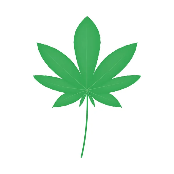 Groene cannabis blad plat pictogram, plant Vector Illustrator — Stockvector