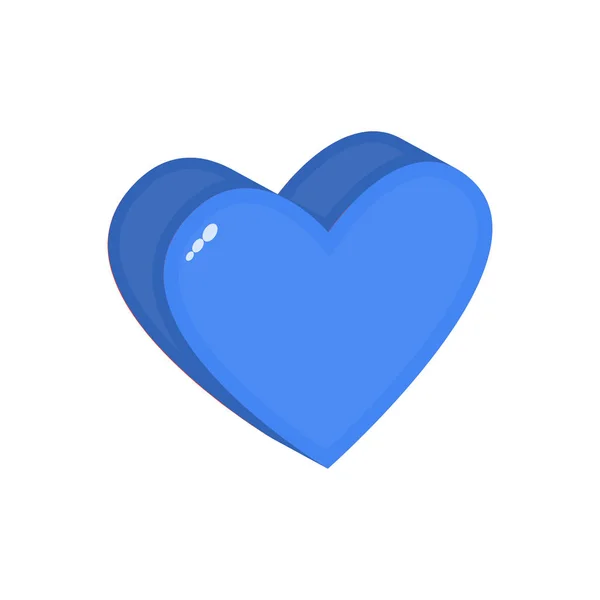 Изометрическая плоская иконка сердца синим цветом, символ любви, как векторная иллюстрация — стоковый вектор