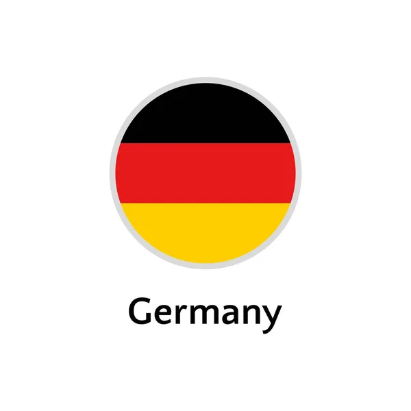 德国国旗圆形平面图标，欧洲国家矢量插图 — 图库矢量图片