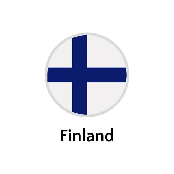 芬兰国旗圆形平面图标，欧洲国家矢量插图 — 图库矢量图片