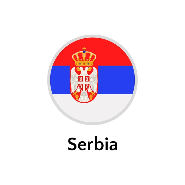 Bandera de Serbia icono plano redondo, ilustración del vector del país europeo — Archivo Imágenes Vectoriales