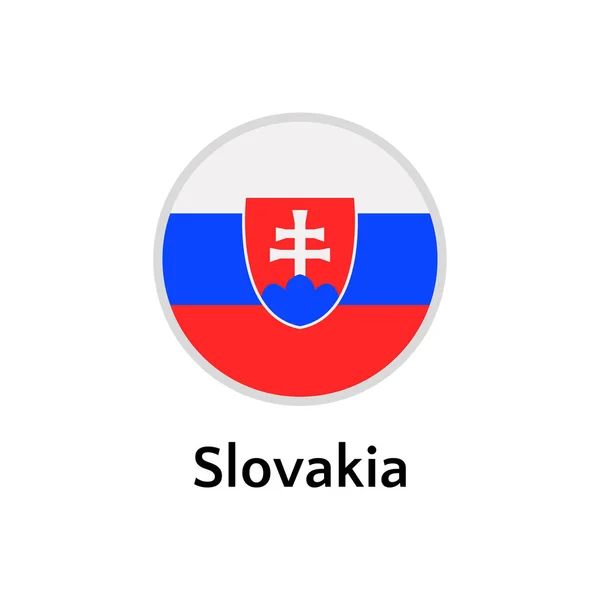 Slovakia flag round flat icon, european country vector illustration — Stock Vector