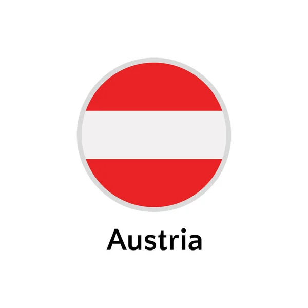 Autriche drapeau rond plat icône, illustration vectorielle de pays européen — Image vectorielle