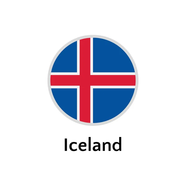 Iceland flag round flat icon, european country vector illustration — Stock Vector