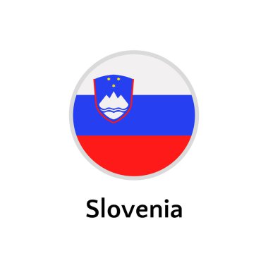 Slovenya bayrağı yuvarlak düz simge, Avrupa ülke vektör illüstrasyon