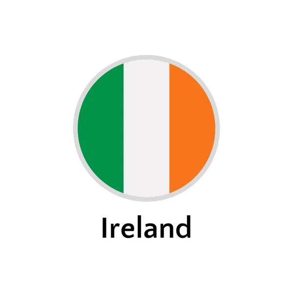 Drapeau de l'Irlande icône plate ronde, illustration vectorielle de pays européen — Image vectorielle