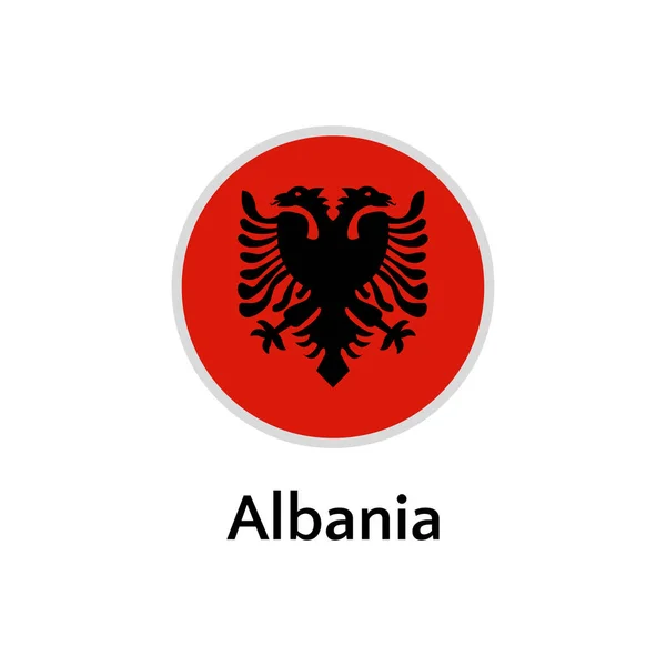 Drapeau Albanie icône plate ronde, illustration vectorielle de pays européen — Image vectorielle