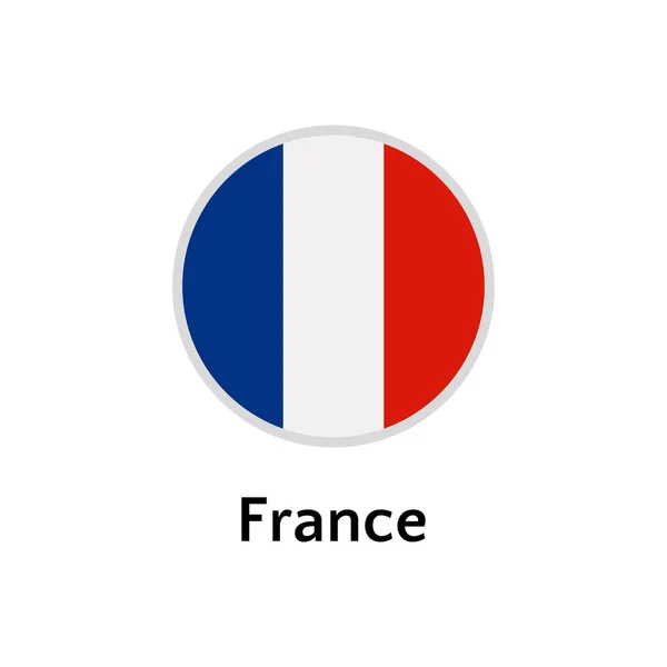 Drapeau de France icône plate ronde, illustration vectorielle de pays européen — Image vectorielle