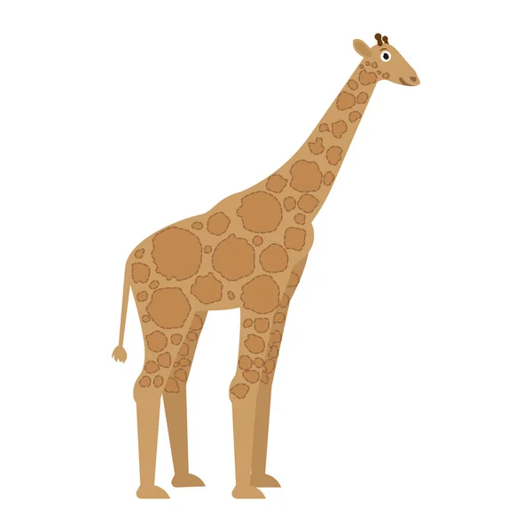 长颈鹿图标在平面风格，非洲动物矢量插图 — 图库矢量图片