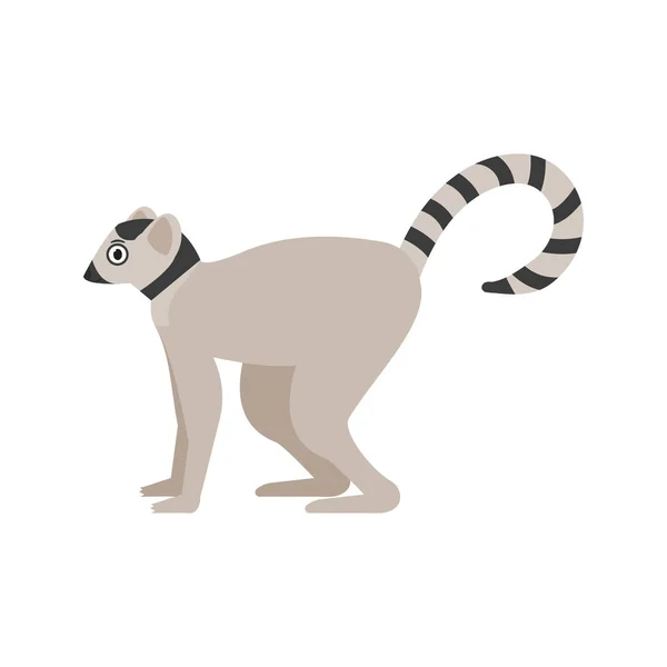 Icona Lemur in stile piatto, illustrazione vettoriale animale africano — Vettoriale Stock