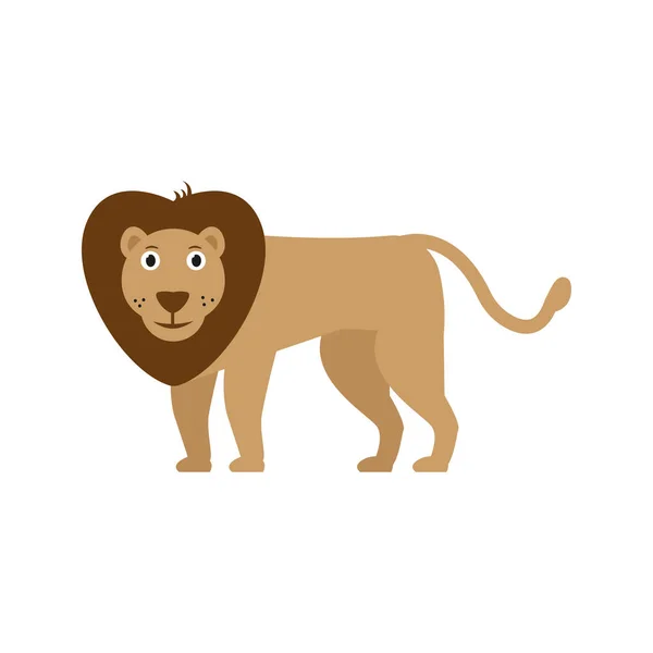 Lví ikona v plochém stylu, ilustrace v africkém zvířecího vektoru — Stockový vektor