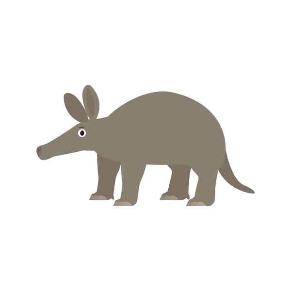 Icona di Aardvark in stile piatto, illustrazione vettoriale animale africano — Vettoriale Stock