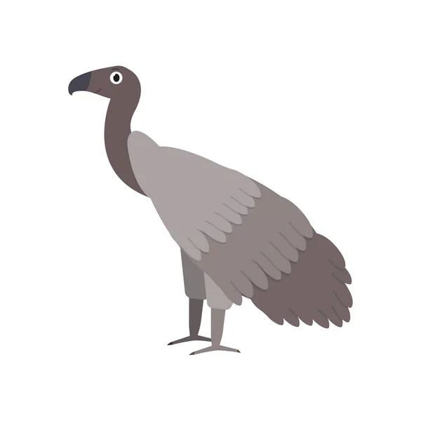 Icône de vautour africain dans le style plat, illustration vectorielle animale africaine — Image vectorielle