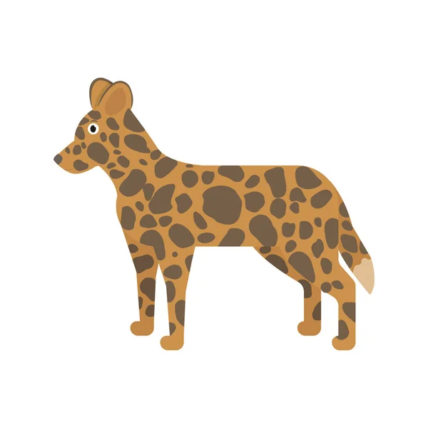 Icono de perro hienoide en estilo plano, ilustración de vector animal africano — Vector de stock