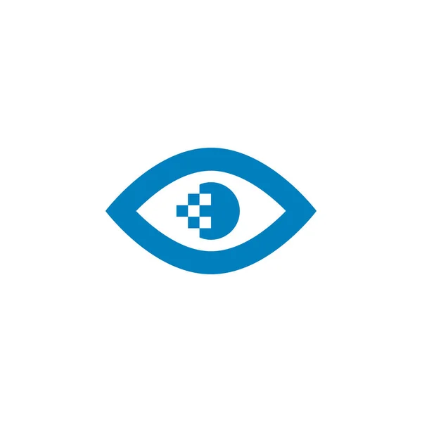 Eye pixel tanuló ikon lapos stílusban. Vektorillusztráció fehér háttérrel. — Stock Vector