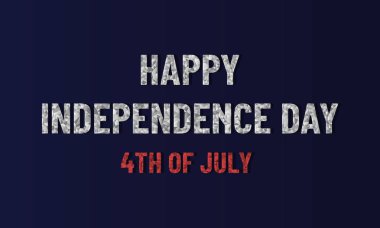 Happy Independence Day Usa, düşük poli tasarımmetin, koyu sembolik festival arka plan, tebrik kartı illüstrasyon