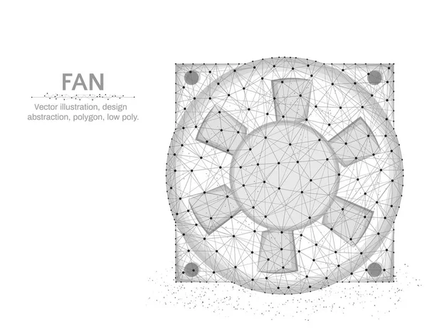 风扇或冷却系统低多边向量图 — 图库矢量图片