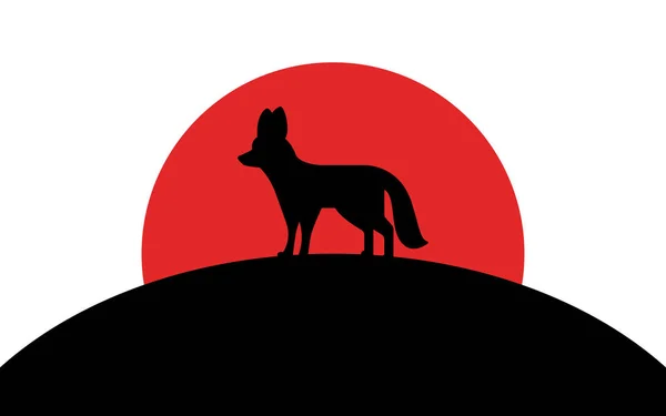 Fox icon, animal african, siluetă imagine de artă, ilustrație vectorială izolată pe fundal alb — Vector de stoc