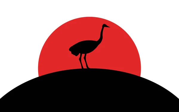 Икона страуса, африканское животное, изображение силуэта, векторная иллюстрация на белом фоне — стоковый вектор
