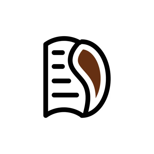 Icono de contorno de periódico y grano de café aislado sobre fondo blanco — Vector de stock