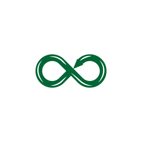 Símbolo do ícone plano infinito isolado no fundo branco — Vetor de Stock
