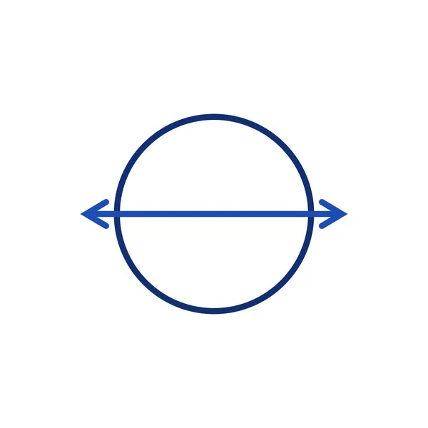 Círculo y flecha horizontal doble dos direcciones opuestas izquierda e izquierda icono de contorno sobre un fondo blanco — Archivo Imágenes Vectoriales