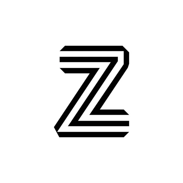 흰색 배경에 격리 된 Letter Z 현대 로고 — 스톡 벡터