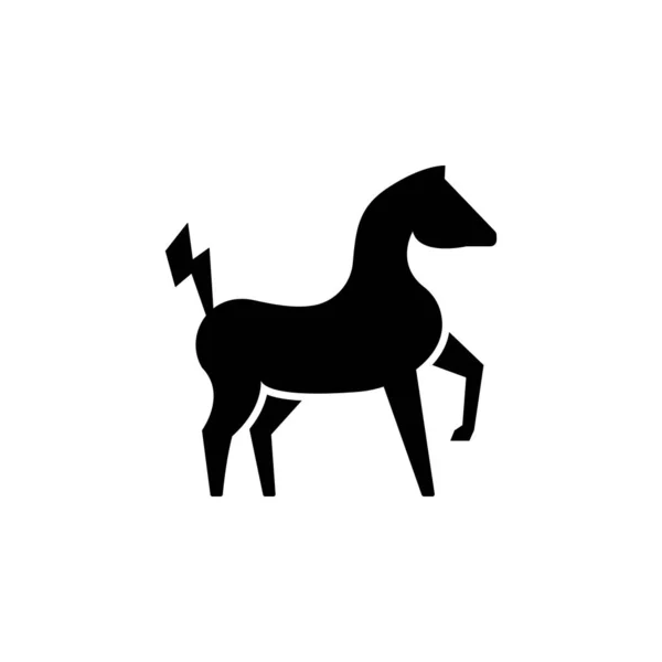 Potente caballo eléctrico en una orgullosa ilustración vectorial aislada sobre un fondo blanco. posición — Vector de stock
