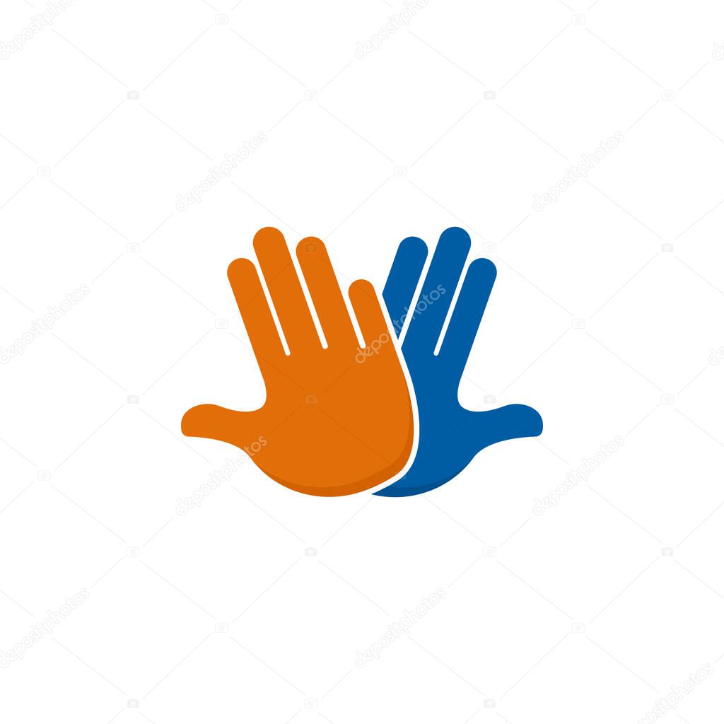 High five flat icon on white background