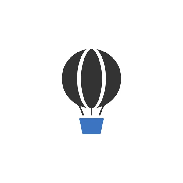 白い背景に隔離された熱気球フラットアイコン — ストックベクタ