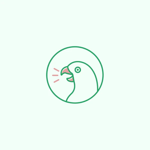 Логотип Говорящего Попугая Зеленого Красного Цветов — стоковый вектор