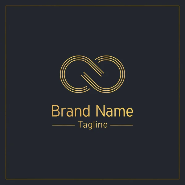 Signo Infinito Dorado Elegante Logotipo Diseño Plantilla — Vector de stock