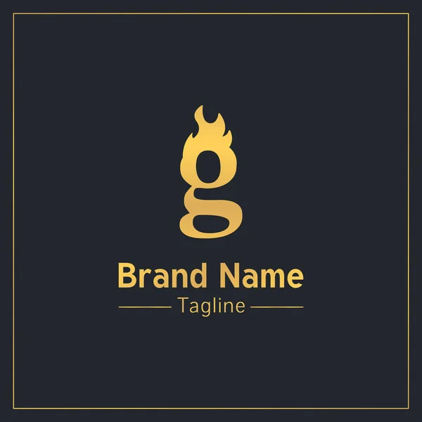 Burning Letter Plantilla Diseño Logotipo Profesional Oro — Vector de stock