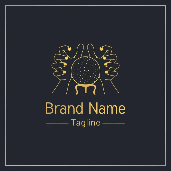 Fortune Dizendo Dourado Modelo Design Elegante Logotipo — Vetor de Stock