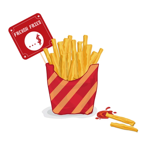 Fastfood French Fried Drawing Graphic Object — Stock Vector
