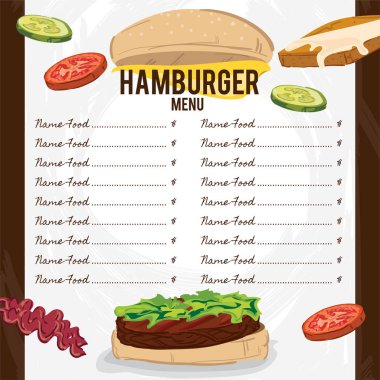 Menü fastfood şablon tasarım grafik kümesi 