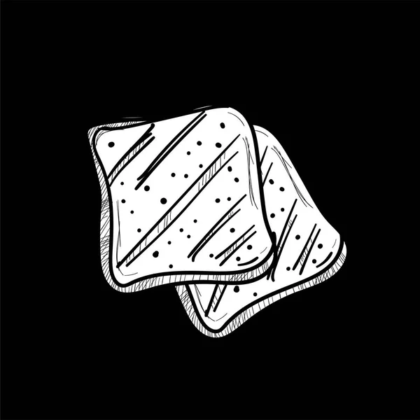 Comida Rápida Dibujo Objeto Negro Blanco — Vector de stock