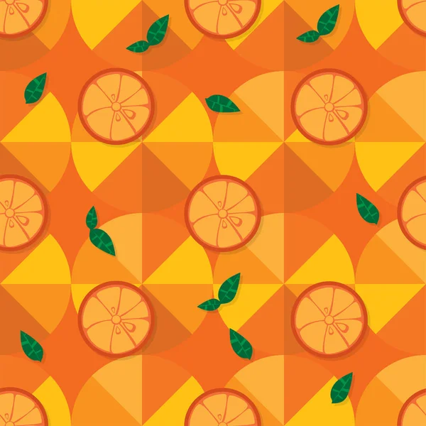 Fruta Patrón Fondo Gráfico Naranja — Vector de stock
