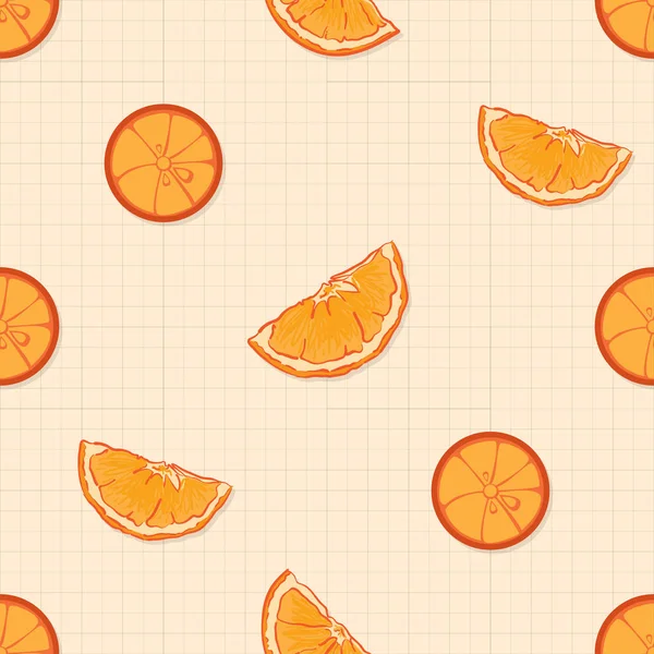 Fruta Patrón Fondo Gráfico Naranja — Vector de stock