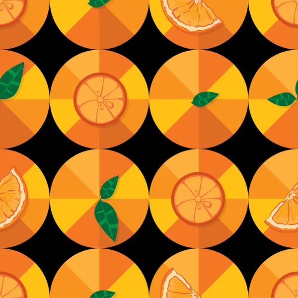 Obst Muster Hintergrund Grafik Orange — Stockvektor